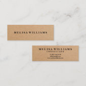 Elegant Rustic Kraft Mini Visitekaartje (Voorkant / Achterkant)