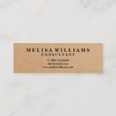 Elegant Rustic Kraft Mini Visitekaartje (Achterkant)