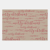 Elegant Rustic Kraft Paper Merry Kerstscript (Voorkant 2)