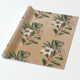 Elegant Rustic Kraft Rozen voor kerstmis Cadeaupapier