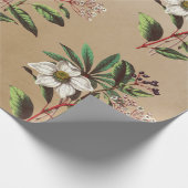 Elegant Rustic Kraft Rozen voor kerstmis Cadeaupapier (Hoek)