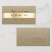 Elegant Rustic Kraft, Stripe Reference Kaart (Voorkant / Achterkant)