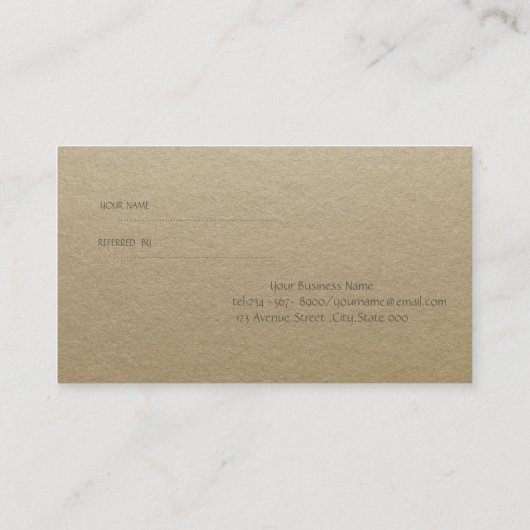 Elegant Rustic Kraft, Stripe Reference Kaart (Achterkant)