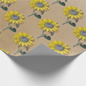 Elegant Rustic Kraft Sunflower Cadeaupapier (Hoek)