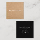 Elegant Rustic Kraft Vierkante Visitekaartje (Voorkant / Achterkant)