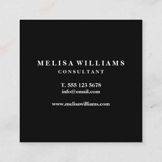 Elegant Rustic Kraft Vierkante Visitekaartje (Achterkant)