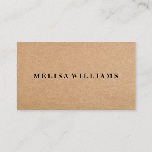 Elegant Rustic Kraft Visitekaartje (Voorkant)