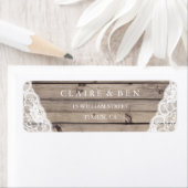 Elegant Rustic Lace Wedding Return Address Label (Insitu)
