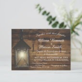 Elegant Rustic Lantern Lights Weddenskaart Kaart (Staand voorkant)