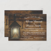 Elegant Rustic Lantern Lights Weddenskaart Kaart (Voorkant / Achterkant)