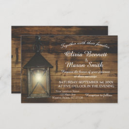 Elegant Rustic Lantern Lights Weddenskaart Kaart