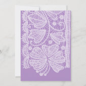 Elegant Rustic Lavender Floral Lace Vrijgezellenfe Kaart (Achterkant)