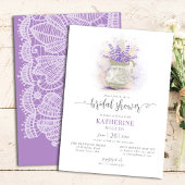 Elegant Rustic Lavender Floral Lace Vrijgezellenfe Kaart