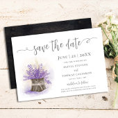 Elegant Rustic Lavender Wheat Waterverf Floral Save The Date
