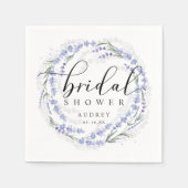 Elegant Rustic Lavender Wreath Vrijgezellenfeest Servet (Voorkant)