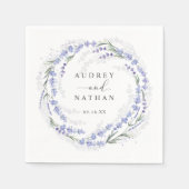 Elegant Rustic Lavender Wreath Wedding Paper Servet (Voorkant)