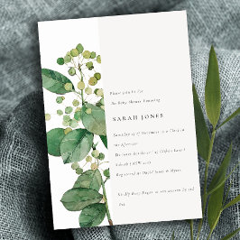 Elegant Rustic Leafy Foliage Greenery Baby shower Kaart