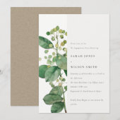 Elegant Rustic Leafy Foliage Greenery Verloving Kaart (Voorkant / Achterkant)