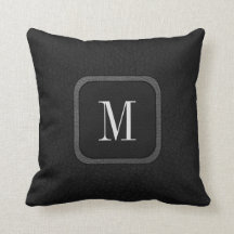 Elegant Rustic  Leather Black Gray Monogram