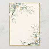 Elegant Rustic Leaves Greenery Gold Wedding Kaart (Achterkant)