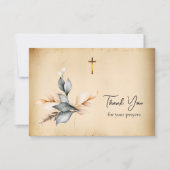 Elegant Rustic Leaves Simple Orthodox Funeral  Bedankkaart (Voorkant)