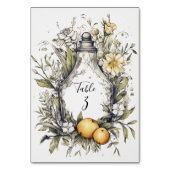 Elegant Rustic Lemon Foliage Wedding Table Number Kaart (Achterkant)