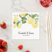 Elegant Rustic Lemon Waterverf Summer Wedding Servet (Insitu)