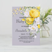 Elegant Rustic licht Geel Baby shower Kaart (Staand voorkant)