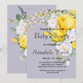 Elegant Rustic licht Geel Baby shower Kaart