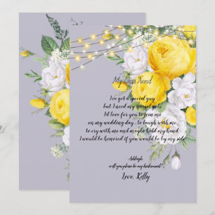 Elegant Rustic licht Ye zal mijn bruidsmeisje zijn Kaart