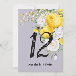 Elegant Rustic lichtjes Geel Florentietafelnummer Kaart
