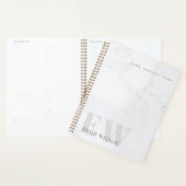 Elegant Rustic Marble Stone Gray Monogram Naam Planner (Display)