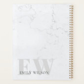 Elegant Rustic Marble Stone Gray Monogram Naam Planner (Achterkant)