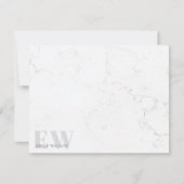 Elegant Rustic Marble Stone Gray Name Monogram Notitiekaartje (Voorkant)