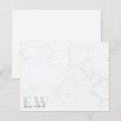Elegant Rustic Marble Stone Gray Name Monogram Notitiekaartje (Voorkant / Achterkant)
