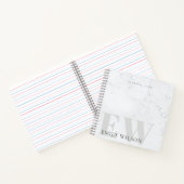 Elegant Rustic Marble Stone Ivory Gray Monogram Notitieboek (Binnen)