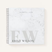 Elegant Rustic Marble Stone Ivory Gray Monogram Notitieboek (Voorkant)