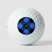 Elegant Rustic Masculine Black Red Buffalo Initiaa Golfballen (Voorkant)