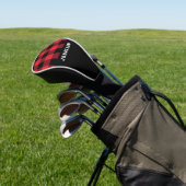 Elegant Rustic Masculine Black Red Buffalo Pset Golfheadcover (Insitu)