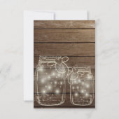 Elegant Rustic Mason Jar Lights Wedding Uitnodigin Kaart (Achterkant)