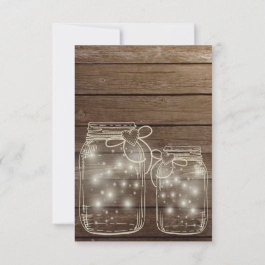 Elegant Rustic Mason Jar Lights Wedding Uitnodigin Kaart (Achterkant)
