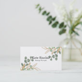 Elegant Rustic Minimal Greenery Massage Therapist Visitekaartje (Staand voorkant)