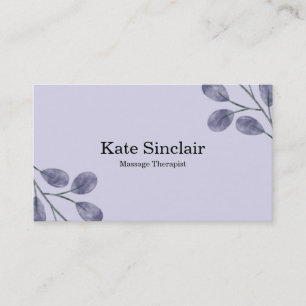 Elegant Rustic Minimal Greenery Massage Therapist Visitekaartje
