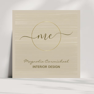 Elegant Rustic Minimalist Earth Tone Vierkante Visitekaartje