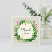 Elegant Rustic Modern Green Taupe Hartelijk dank Bedankkaart (Staand voorkant)