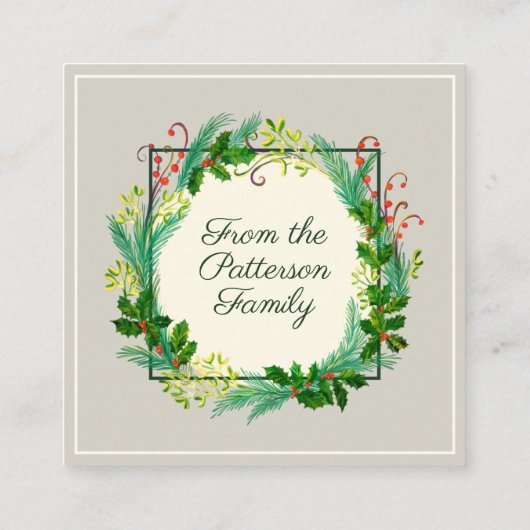 Elegant Rustic Modern Green Taupe Hartelijk dank Kortingskaartje (Achterkant)