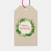 Elegant Rustic Modern Green Taupe Merry kerst Cadeaulabel (Voorkant)