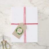 Elegant Rustic Modern Green Taupe Merry kerst Cadeaulabel (Met Touw)
