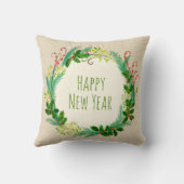 Elegant Rustic Modern Green Taupe Merry kerst Kussen (Achterkant)