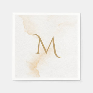 Elegant Rustic Monogram Waterverf Wedding Servet